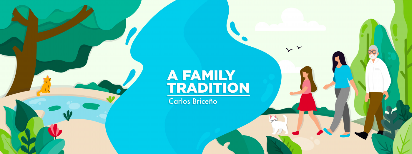 main graphic for column titled "A Family Tradition," by Carlos Briceño