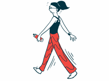A woman is shown walking in this illustration.