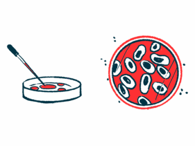 A dropper is seen poised over a petri dish alongside an aerial view of another petri dish containing cells.