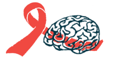 An illustration of a brain and a red ribbon.