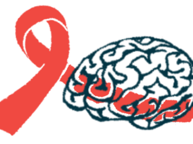 An illustration of a brain and a red ribbon.