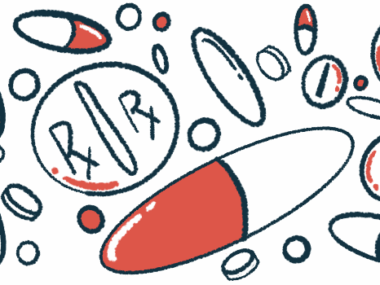 A scattering of pills, capsules, and tablets is shown.