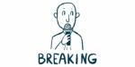 A person speaks into a microphone, with the word 'breaking' appearing below in all capital letters.