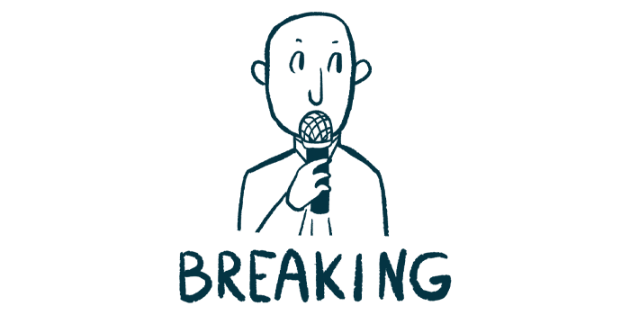 A person speaks into a microphone, with the word 'breaking' appearing below in all capital letters.