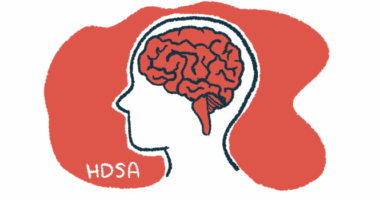 A outline of a human head with the brain highlighted is shown against a red background with 