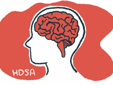 A outline of a human head with the brain highlighted is shown against a red background with 